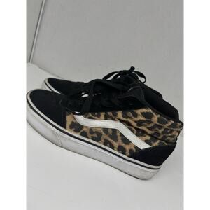 Vans Sk8 High-Top Cheetah Leopard Print Leather Upper Shoes Women’s Size 6.5